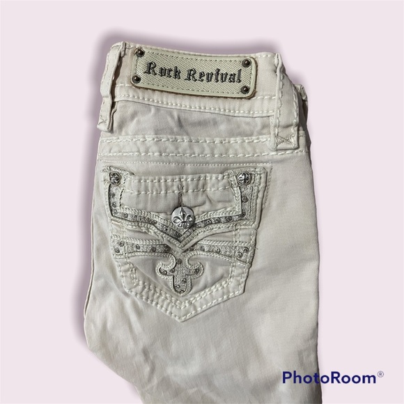 Rock Revival White Denim Jeans size 25 - Picture 2 of 14